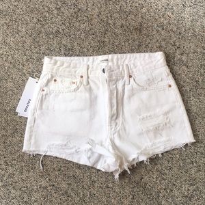 GRLFRND white denim shorts The Cindy